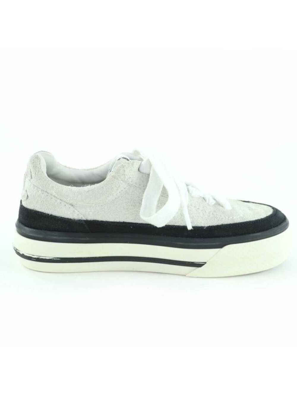 Chanel Coco Mark Lace Up Suede Leather Low-cut Sneakers White - Picture 5 of 9